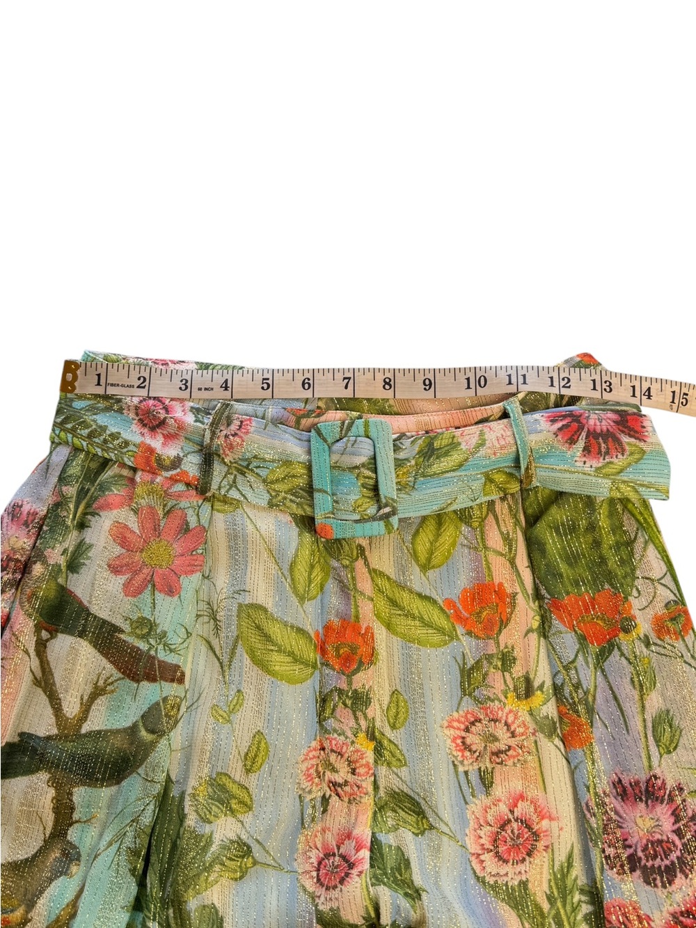 Just Bellina Wide Leg Ava Bolero Multicolored Floral Metallic Pants Small Beach - Picture 13 of 15